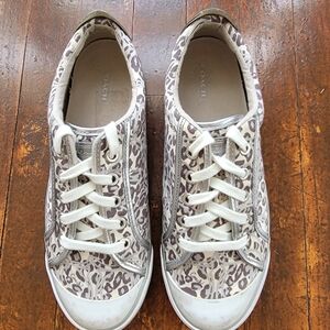 Coach Animal Print Sneakers with Metallic Details